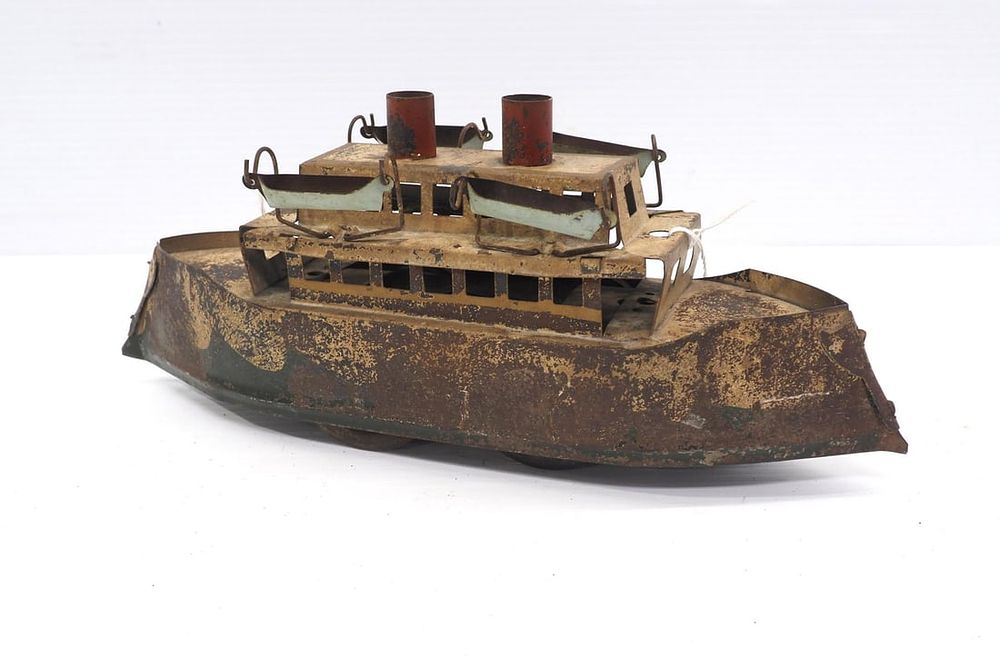 Lot 2406: Bing War Boat friction toy
