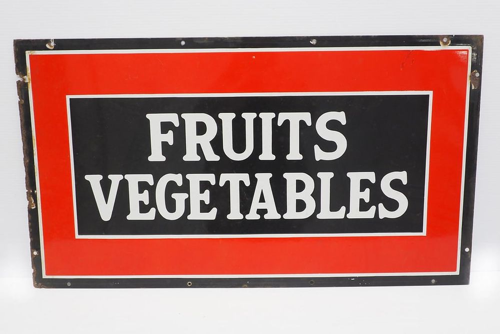 Lot 2419: Fruits and Vegetables sign