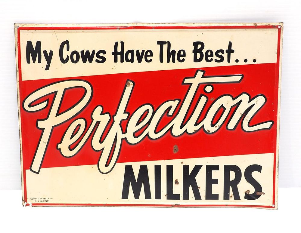 Lot 1022: Perfection Milkers sign