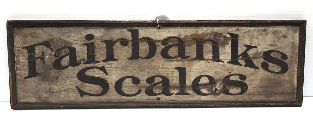 Lot 1067: Fairbanks Scales sign