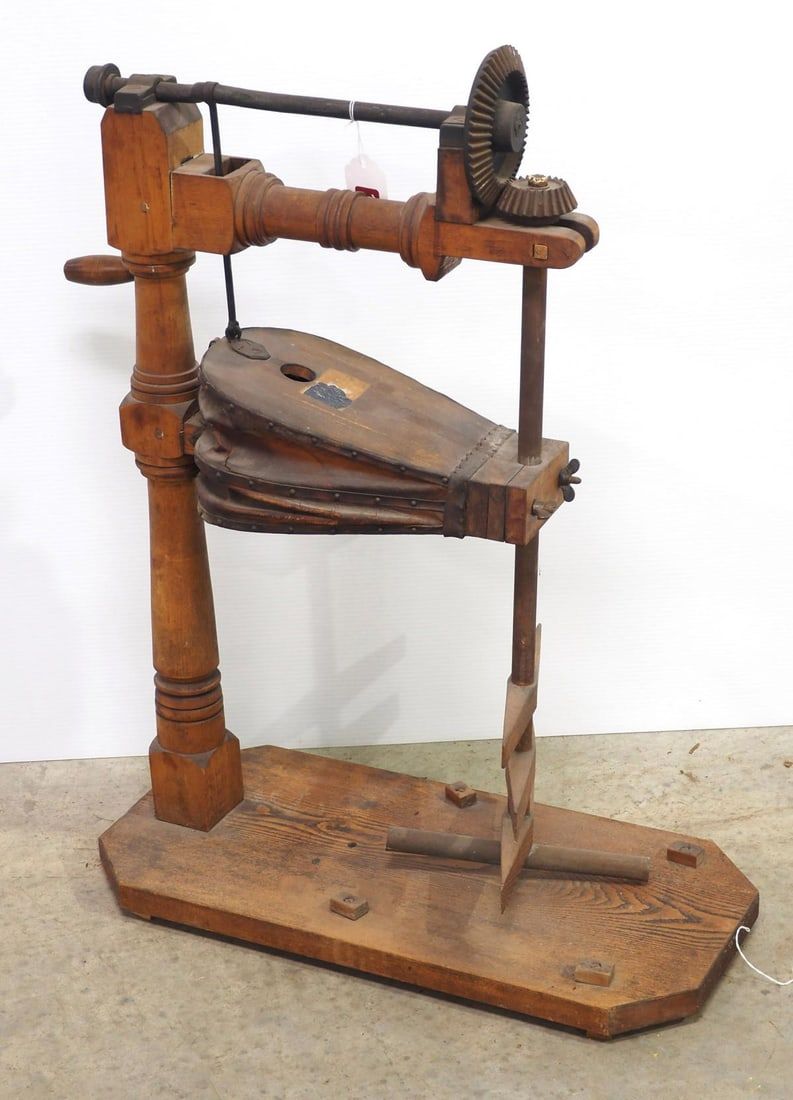 Lot 1115: Unusual butter churn with bellows