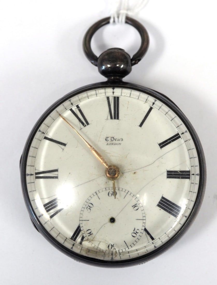 Lot 1145: Key wind pocket watch and coin silver case