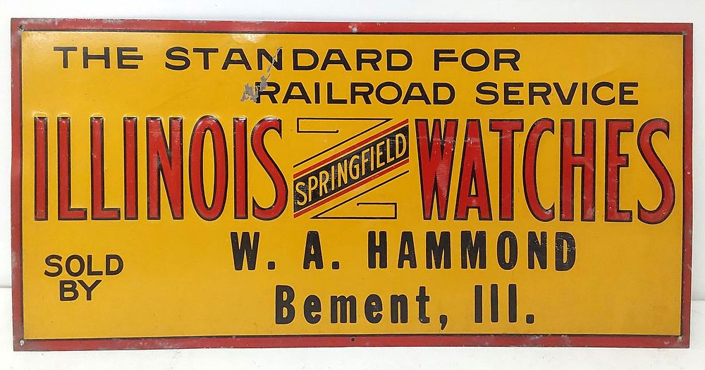 Lot 1156: Illinois Springfield Watches sign