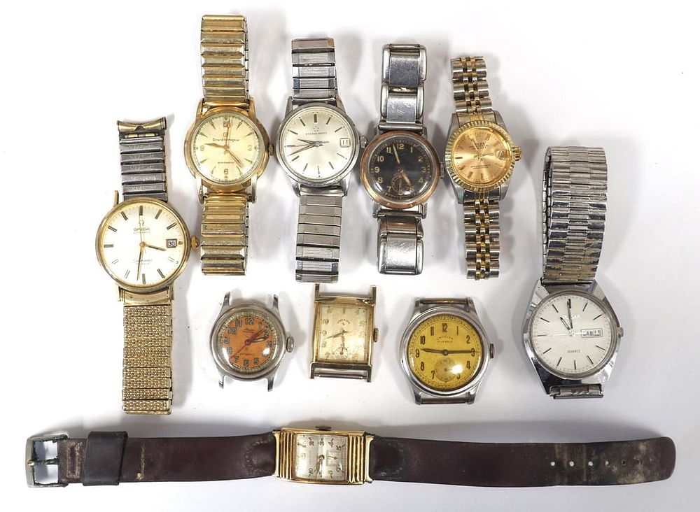 Lot 1190A: (7) Wrist watches & (3) watch faces