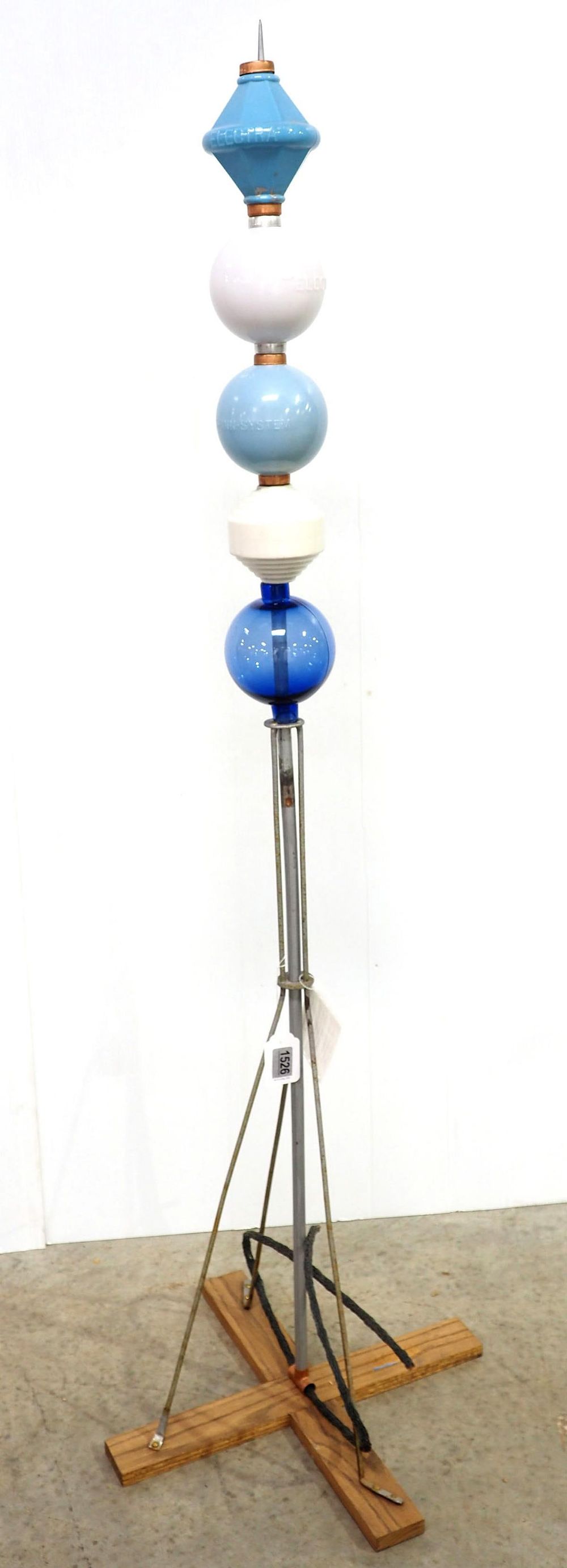Lot 1526: Copper lightning rod with (5) original balls