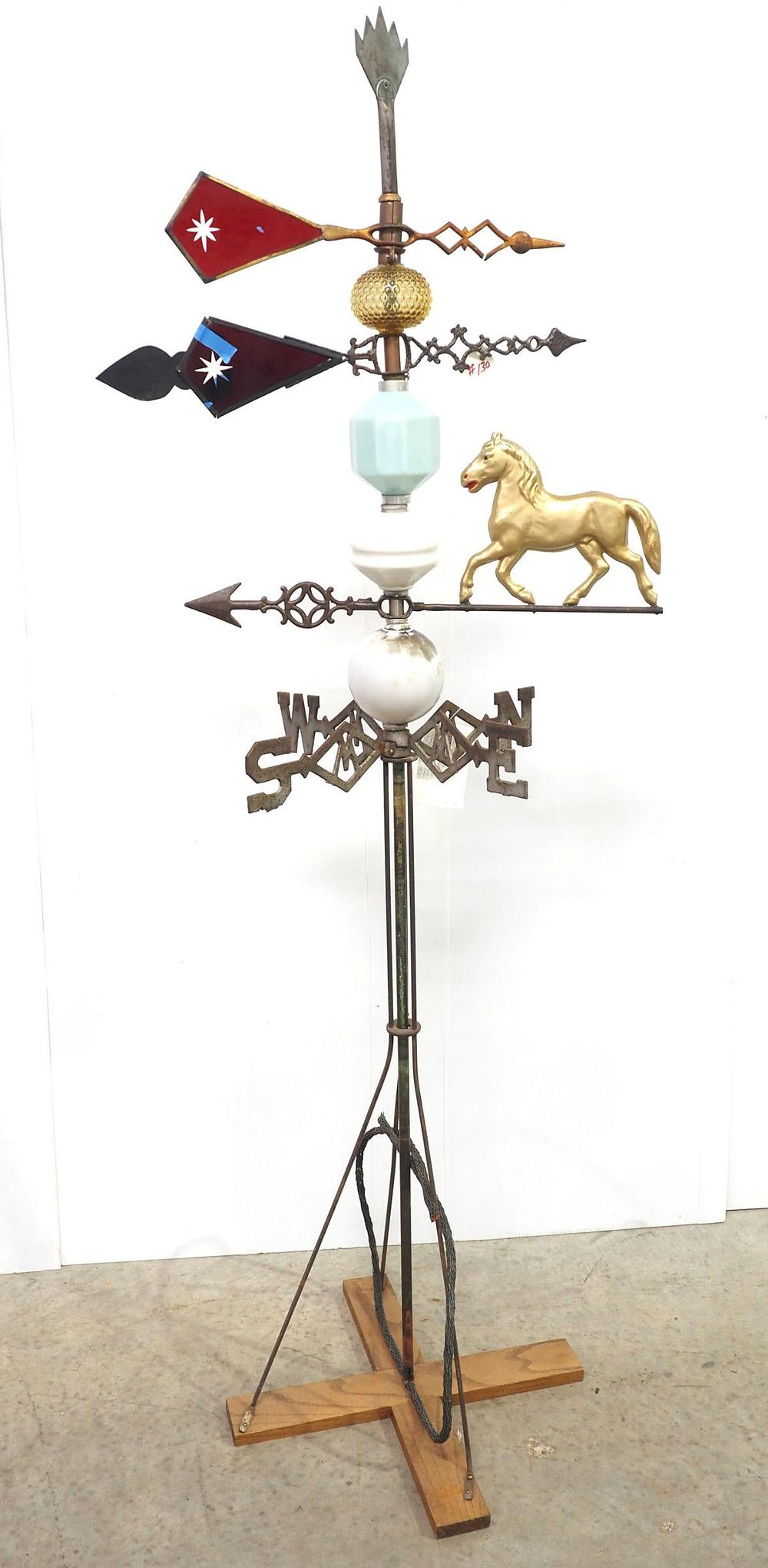Lot 1527: Horse weathervane, red star weathervane, etc.