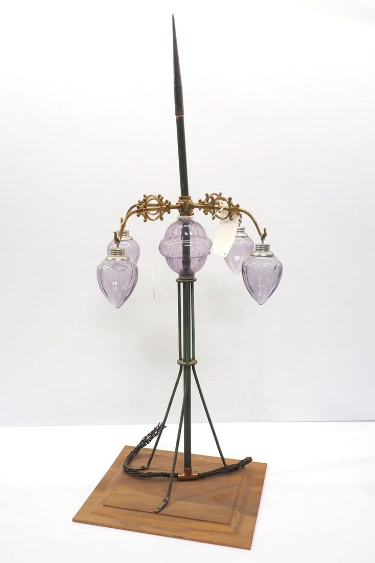 Lot 1530: (4) pendants, amethyst ball, pendant holder
