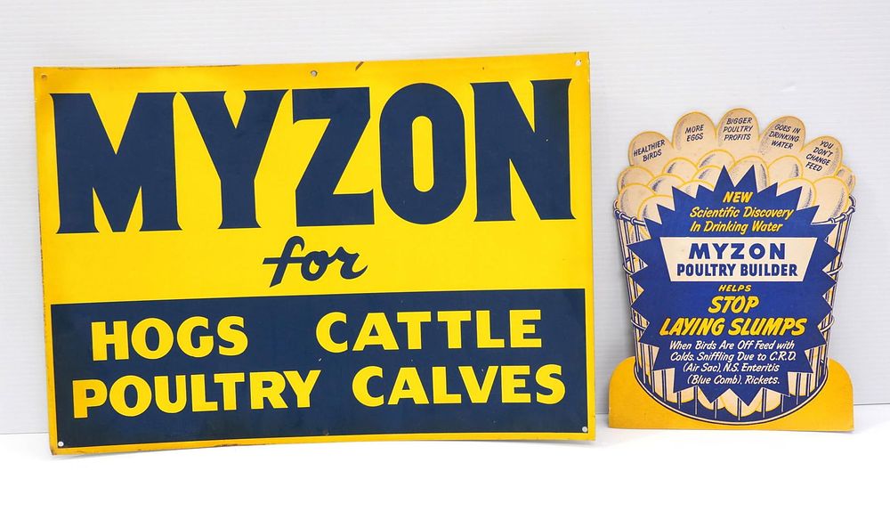 Lot 1717: (2) Myzon signs