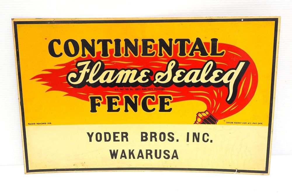Lot 1733: Continental Flame Sealed Fence Sign