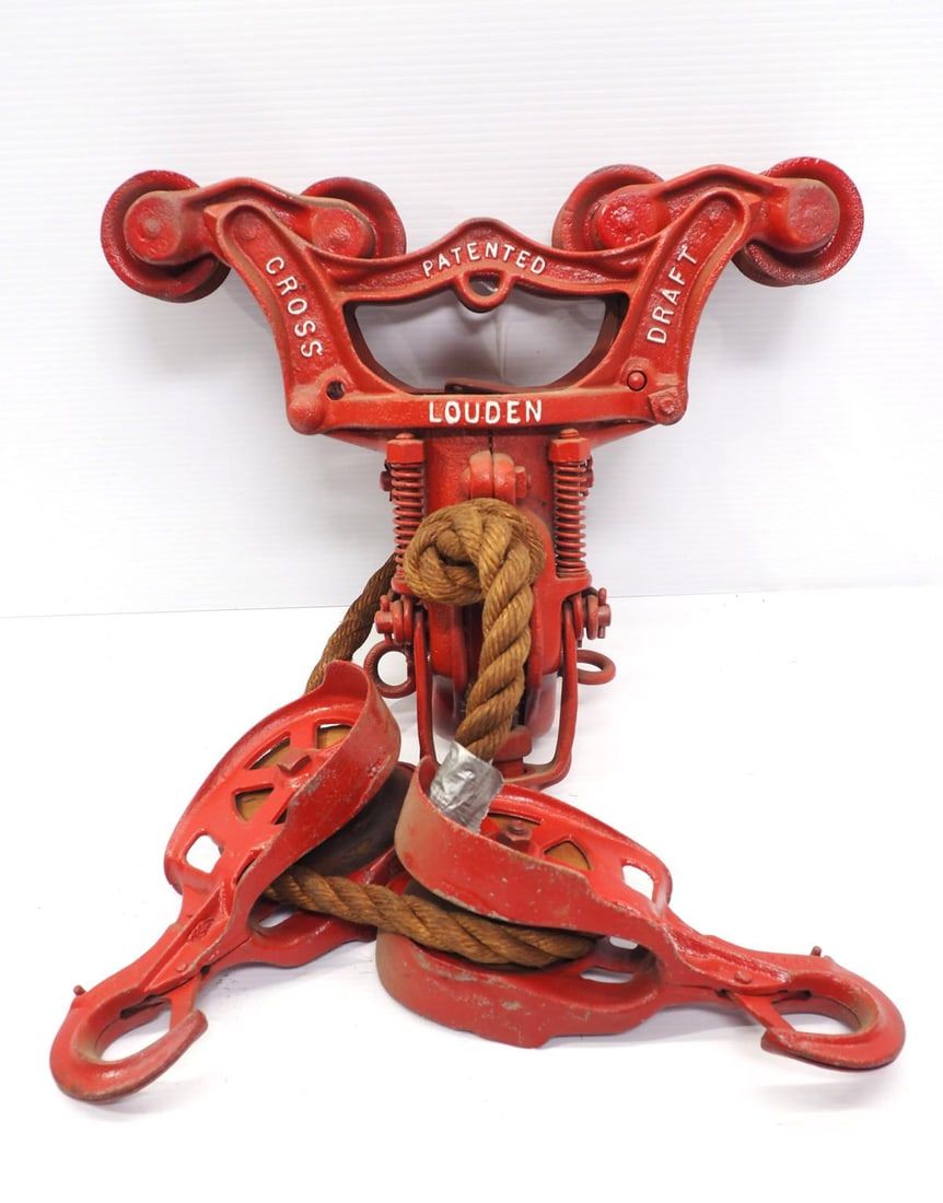 Lot 1752: Louden wheel cross draft steel track hay car