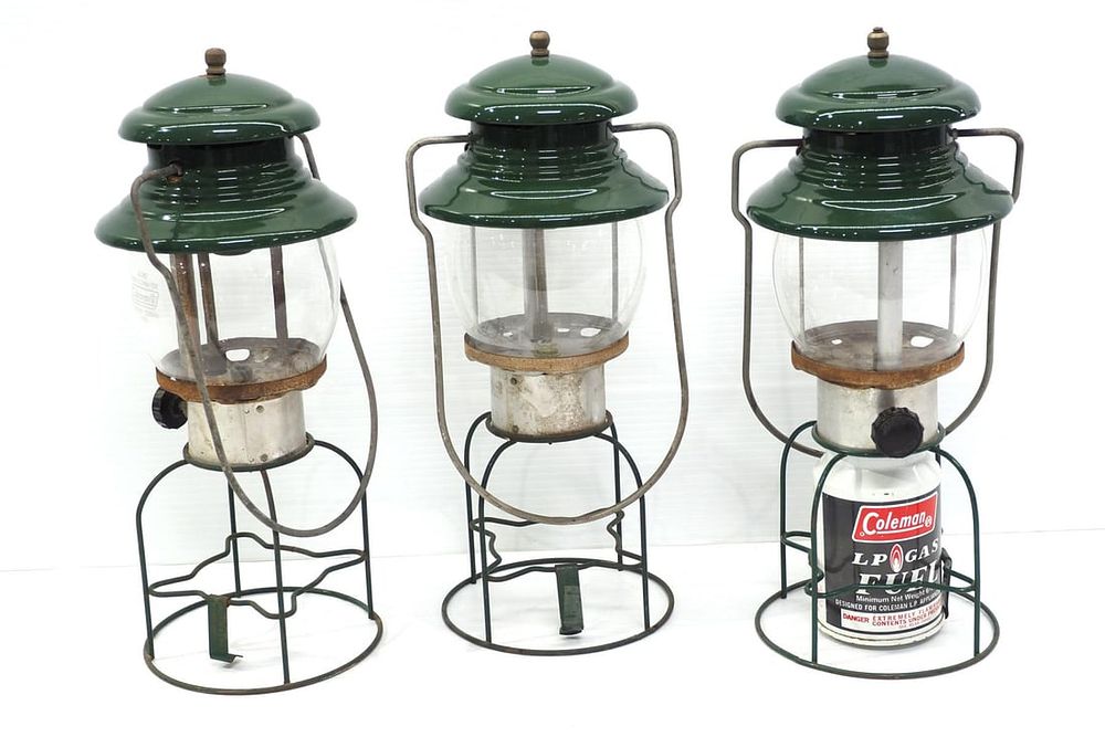 Lot 588: (3) Coleman Model 5101 propane lanterns