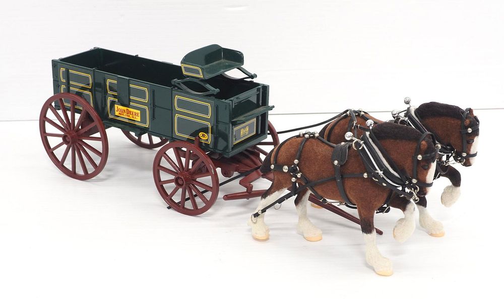 Lot 37: John Deere Box Wagon with Team of Horses