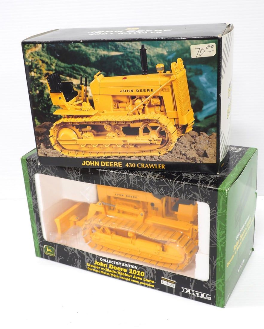 Lot 185: (2) Ertl John Deere Industrial Crawlers