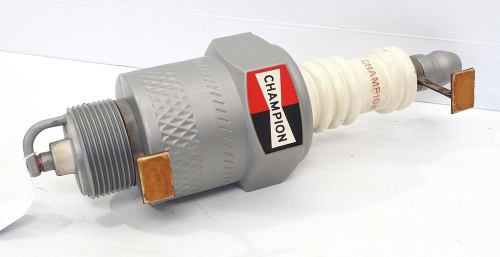 Lot 1005: Plastic Champion Spark Plug display sign
