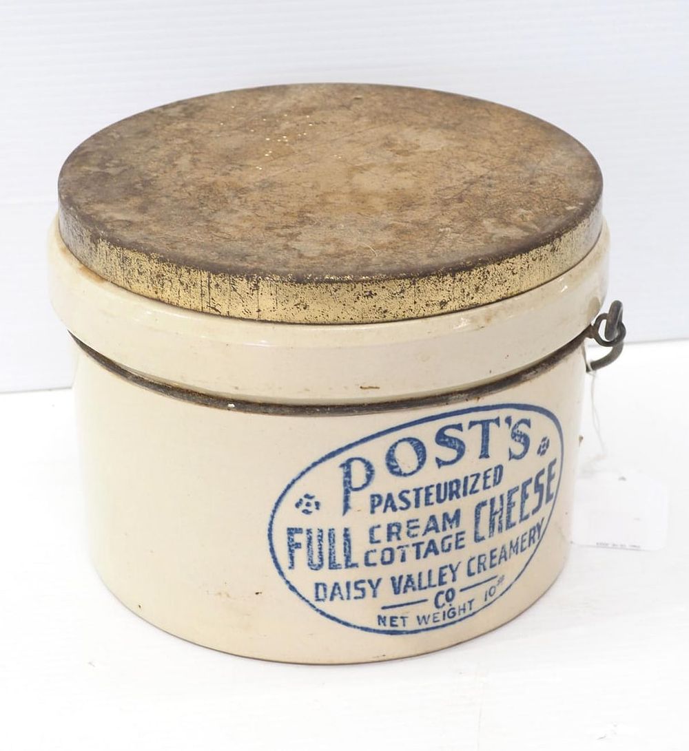 Lot 1006: Crock advertising cottage cheese