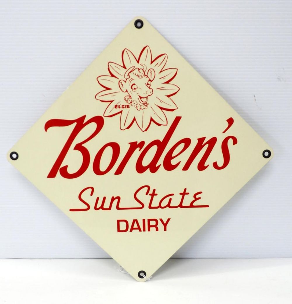Lot 1009: Borden's Sun State Dairy sign