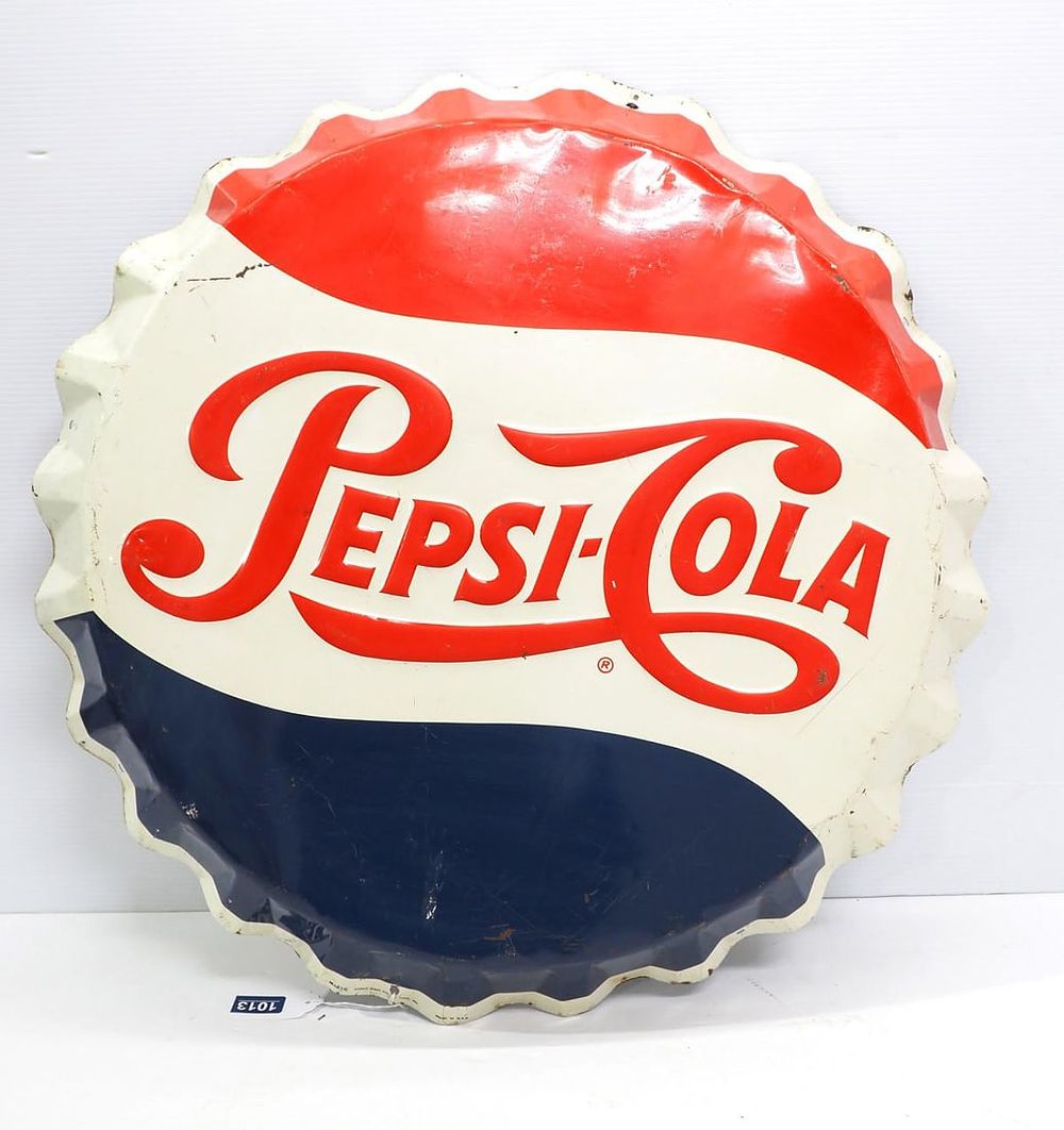 Lot 1013: Pepsi Cola button sign