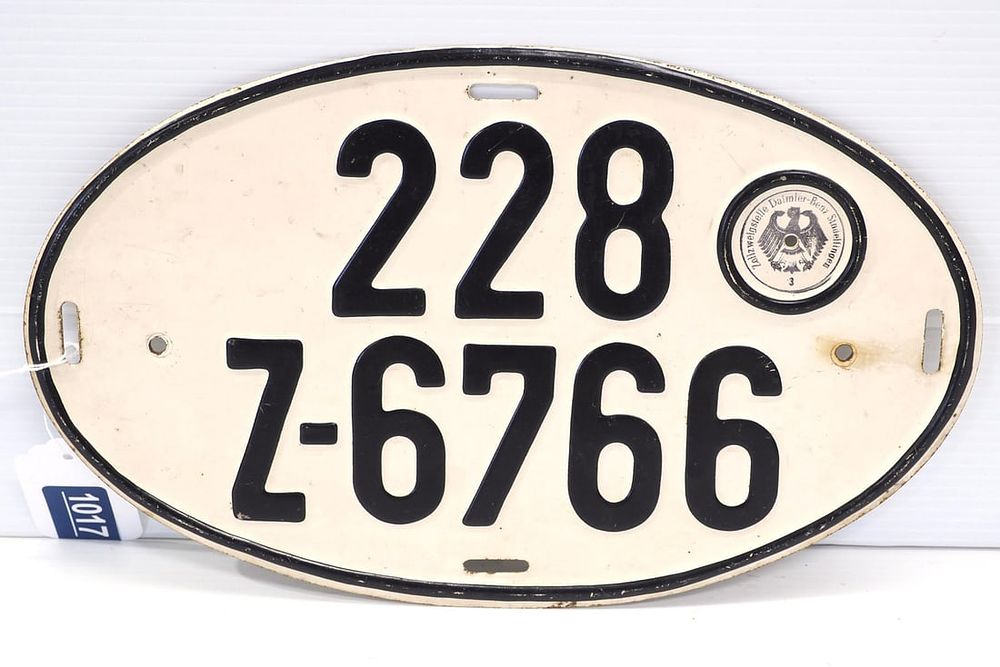 Lot 1017: West Germany Daimler-Benz license plate