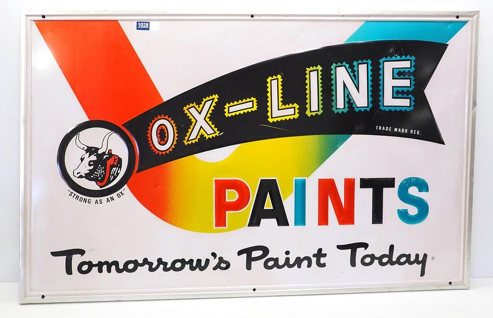 Lot 1028: Ox-Line Paints sign