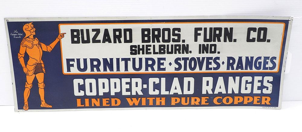 Lot 1066: Copper-Clad Ranges Sign