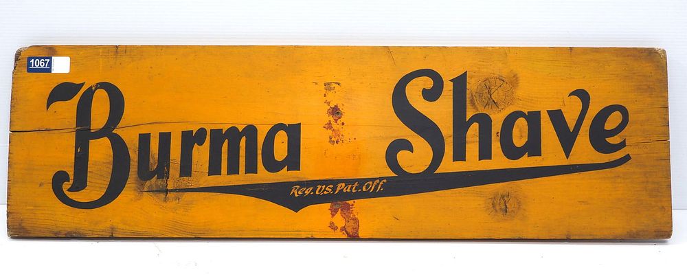 Lot 1067: Burma Shave sign panel