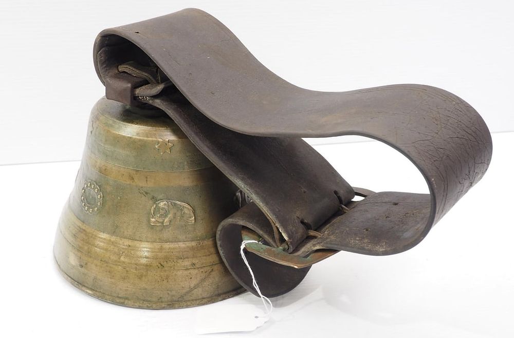 Lot 1073: Brass cow bell