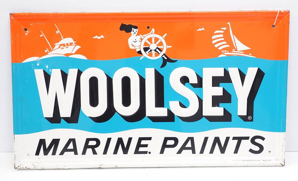Lot 1081: Woolsey Marine Paints sign