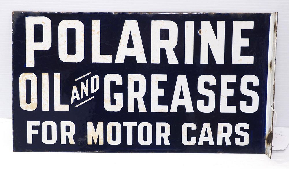 Lot 1089: Polarine Oils and Greases for Motor Cars sign