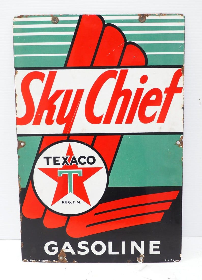 Lot 1097: Sky Chief Gasoline sign