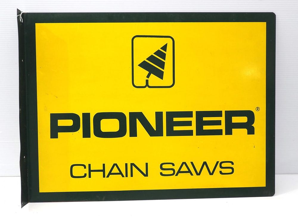 Lot 1101: Pioneer Chain Saws sign