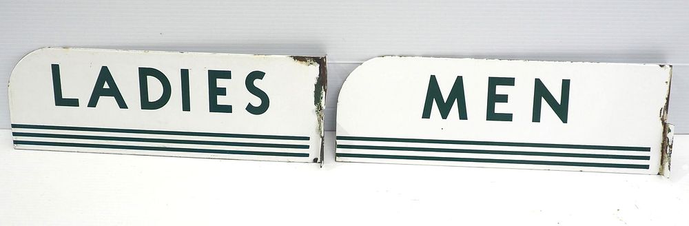 Lot 1111: Men & Ladies restroom signs