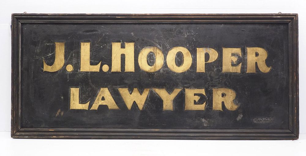Lot 1149: J.L. Hooper Lawyer sign