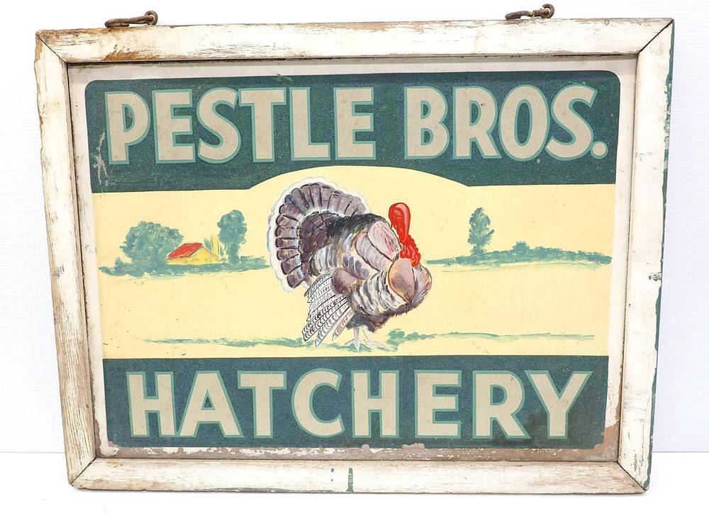 Lot 1151: 1-sided sign with painted turkey