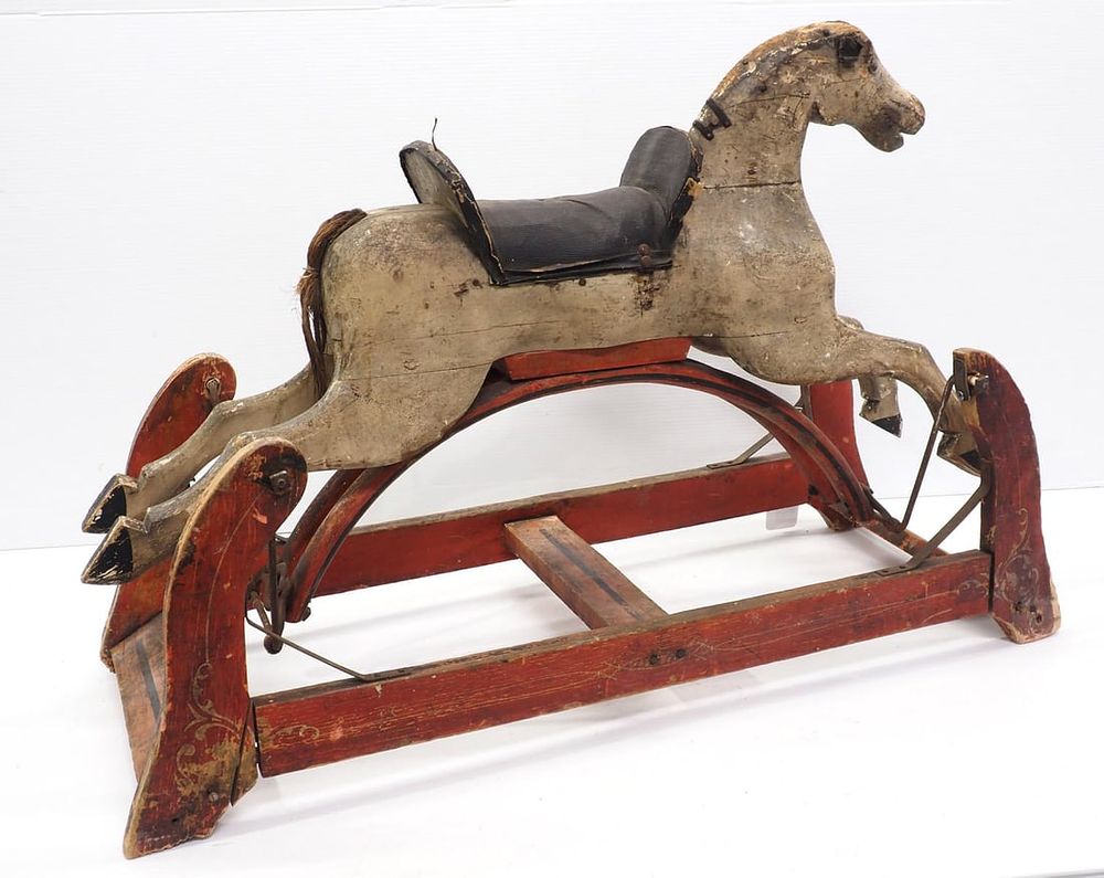 Lot 1157: Wooden child's rocking horse