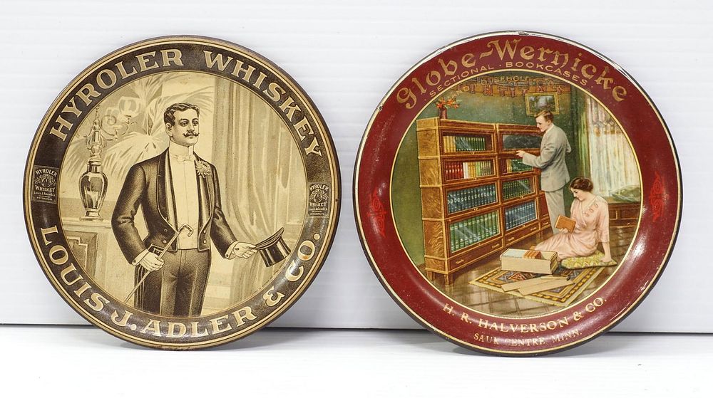 Lot 1159: (2) Advertising tip trays