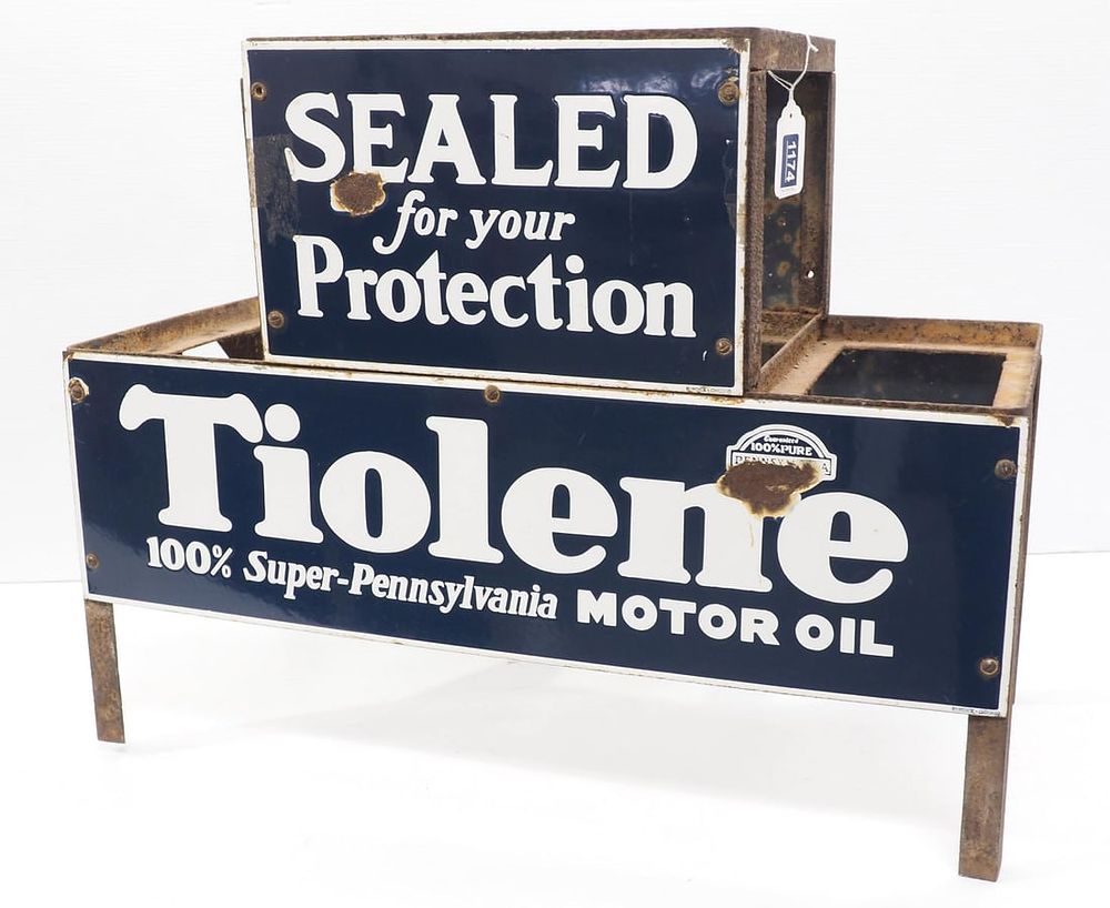 Lot 1174: Tiolene Motor Oil bottle display stand