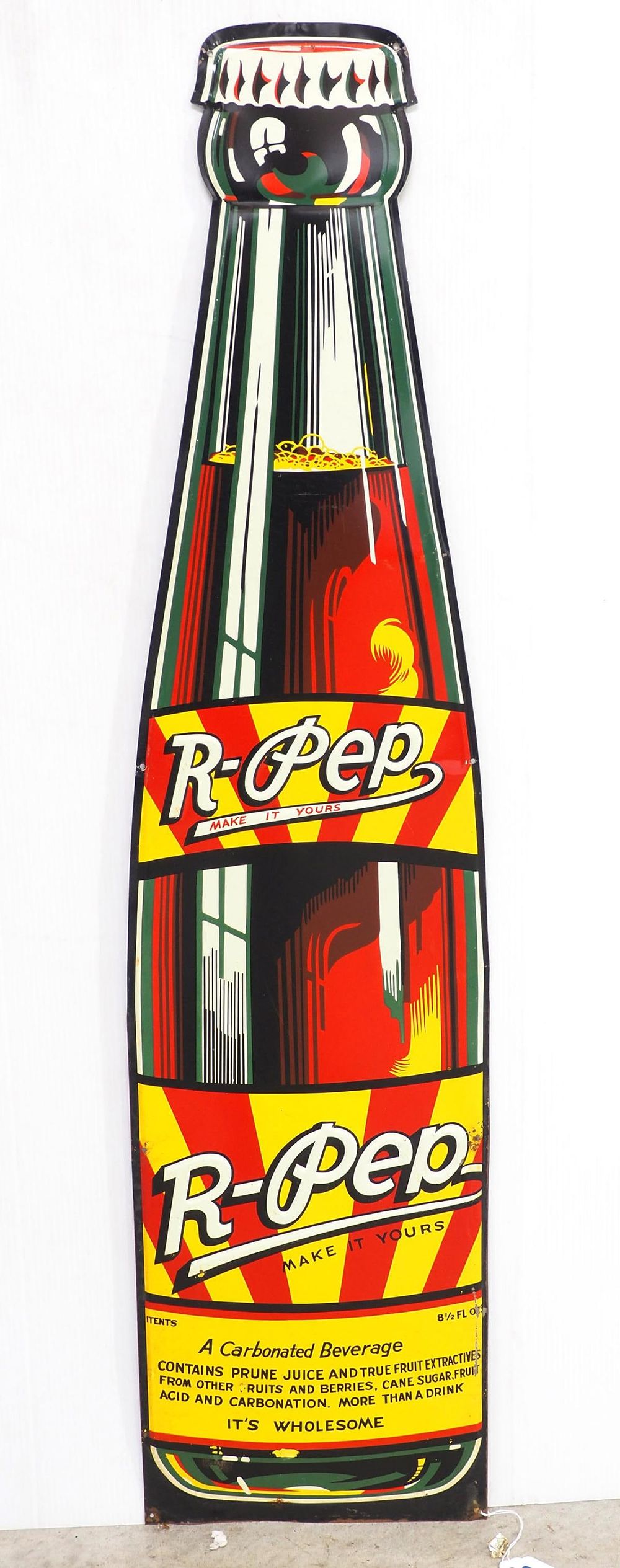Lot 1190: R-Pep Carbonated Beverage sign