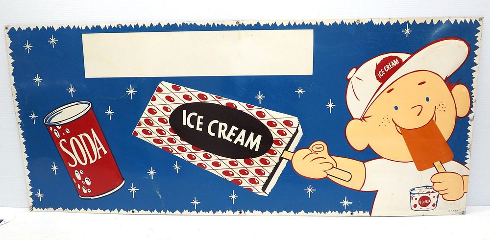 Lot 1200: Soda and Ice Cream sign