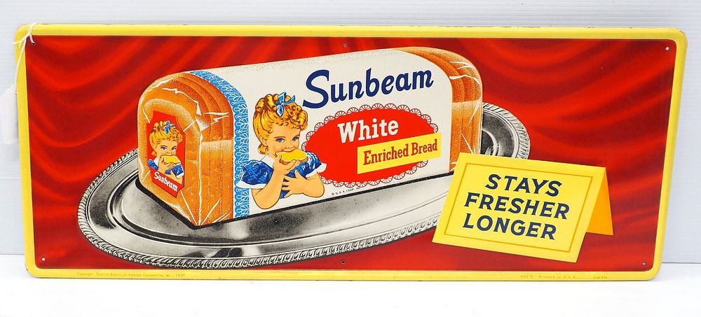 Lot 1267: Sunbeam White Bread sign