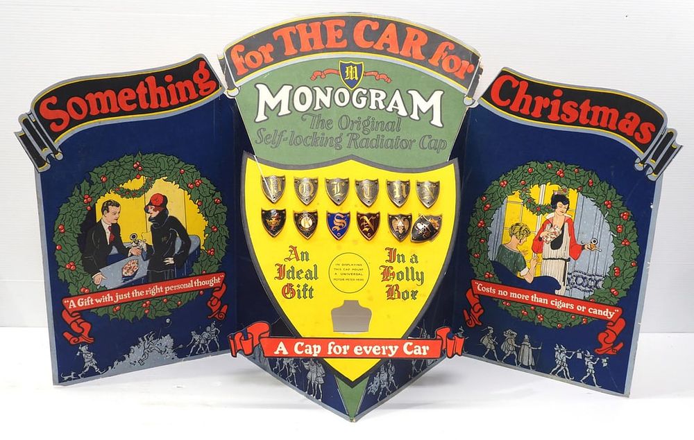 Lot 1268: Monogram tri-fold radiator badge display