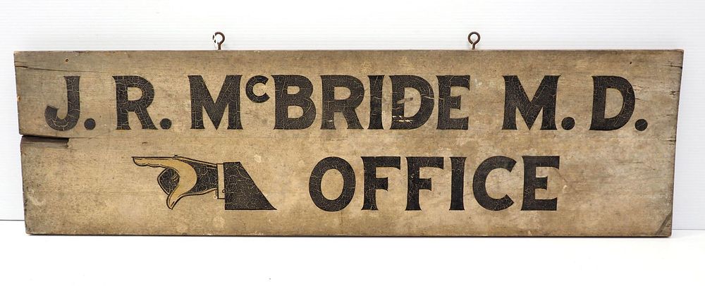 Lot 1291: J.R. McBride M.D Office doctor office sign