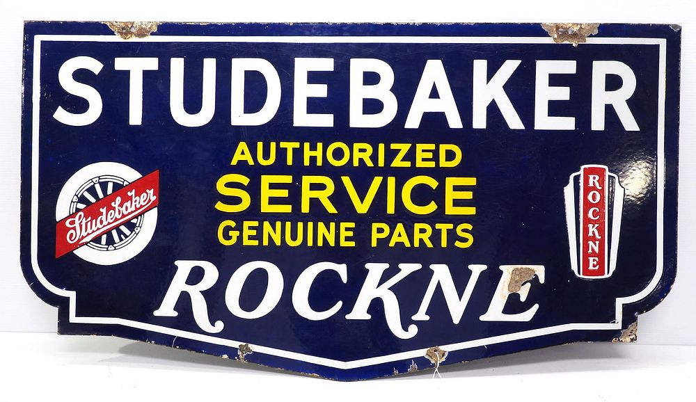 Lot 1303: Studebaker Rockne sign
