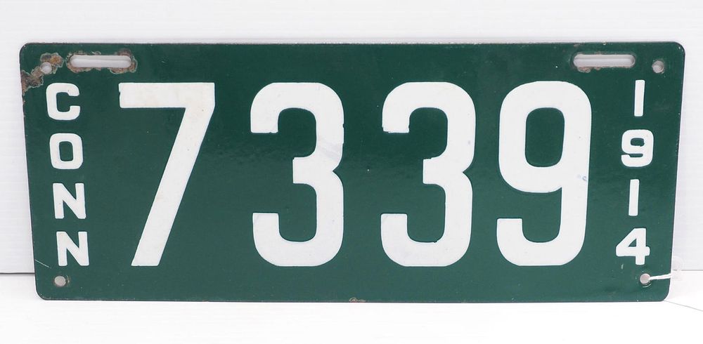 Lot 1313: Porcelain license plate