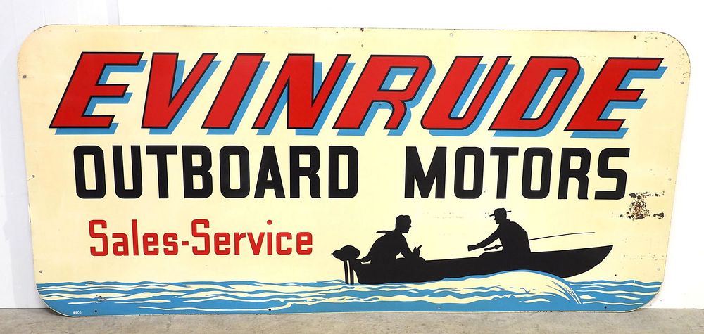 Lot 1321: Evinrude Outboard Motors sign