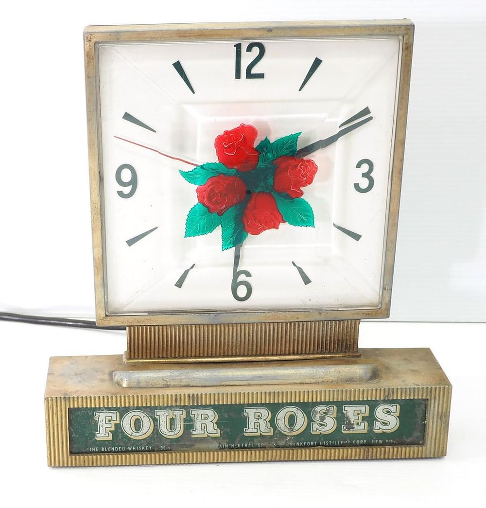 Lot 1339: Four Roses Whiskey clock