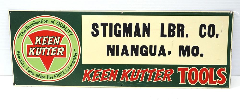 Lot 1350: Keen Kutter Tools sign