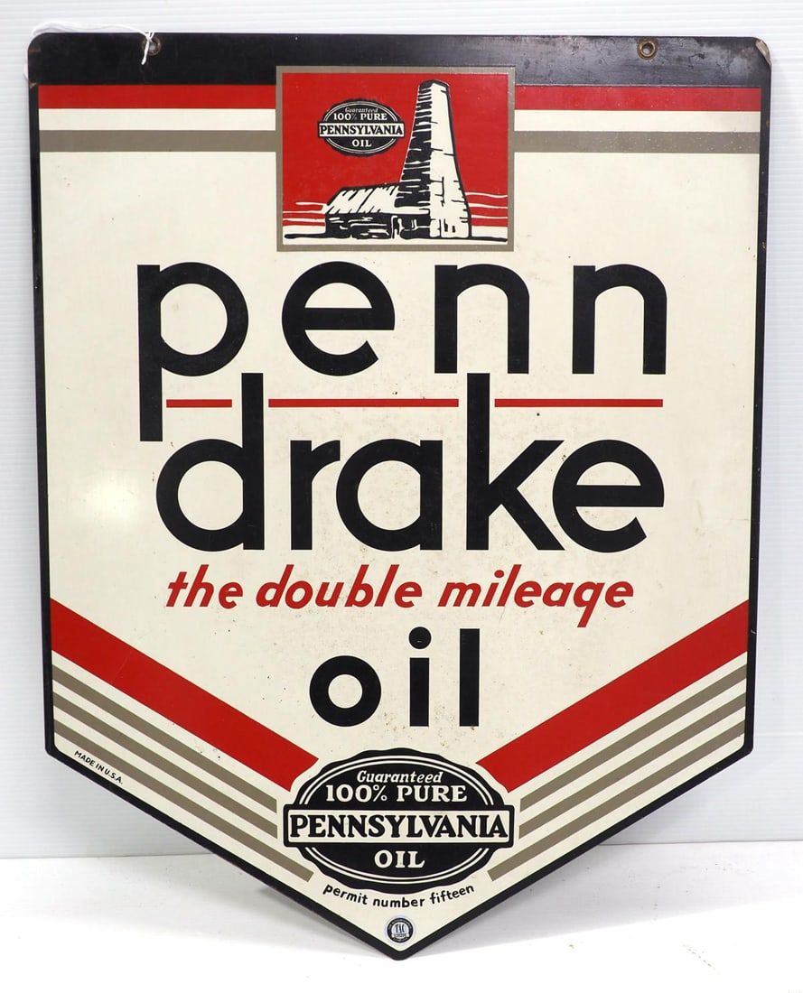 Lot 1367: Penn Drake Oil sign