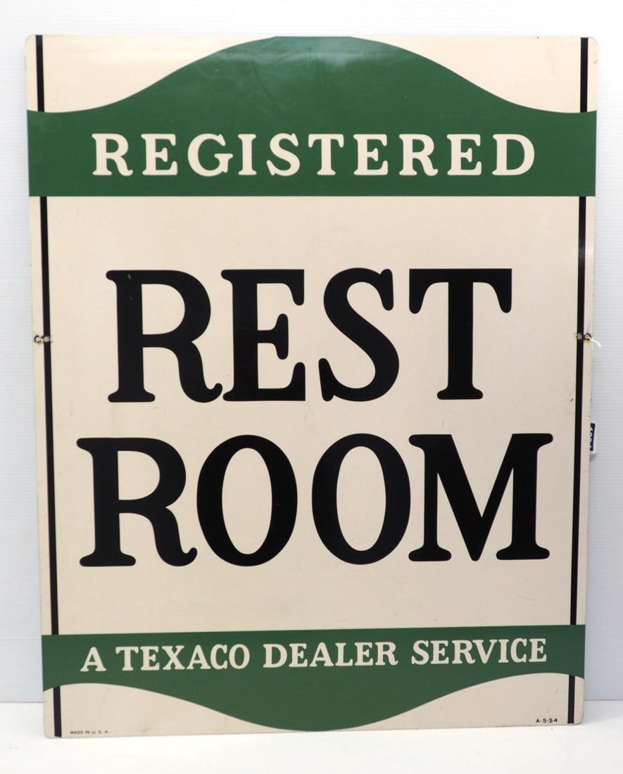 Lot 1394: Texaco Dealer Service Rest Room sign