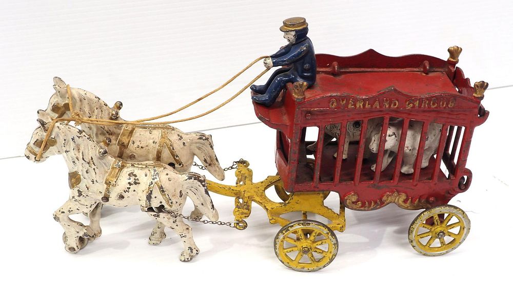 Lot 383: Cast iron Kenton Overland Circus toy,