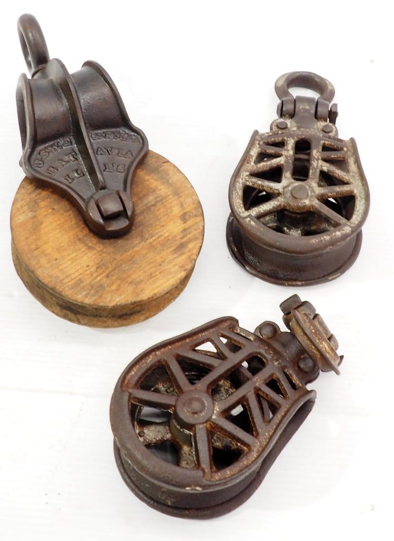 Lot 410: (3) Hay carrier pulleys